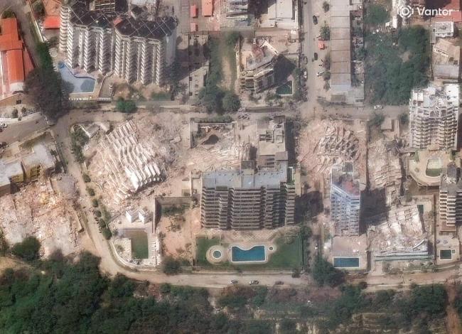 委內瑞拉地震前後衛星圖:建築大面積坍塌
