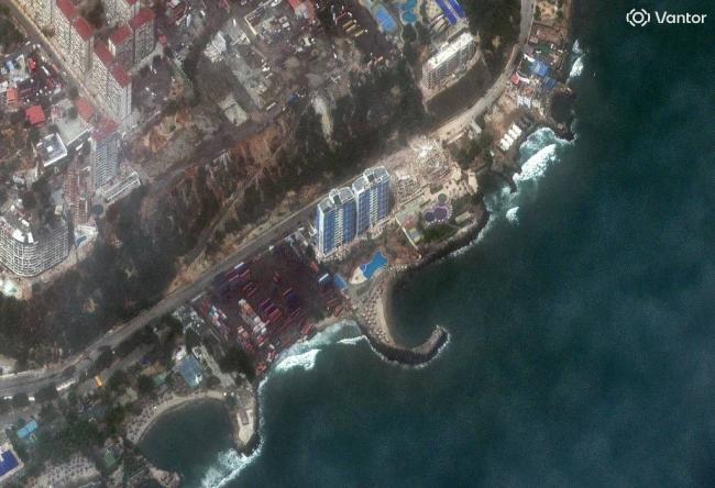 委內瑞拉地震前後衛星圖:建築大面積坍塌