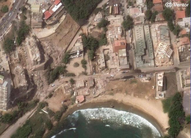 委內瑞拉地震前後衛星圖:建築大面積坍塌