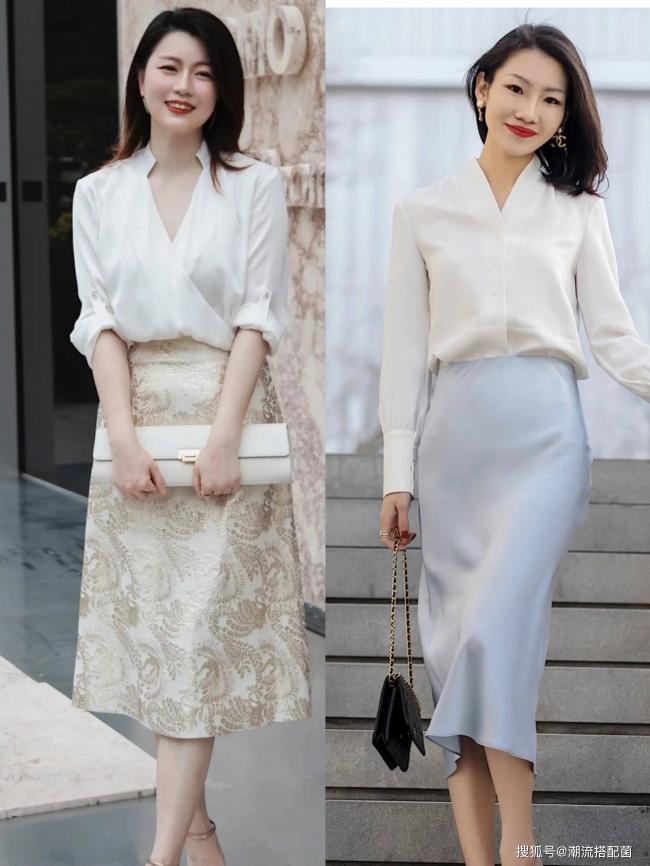 「襯衫+百褶裙」才是最適合中年女人的打扮