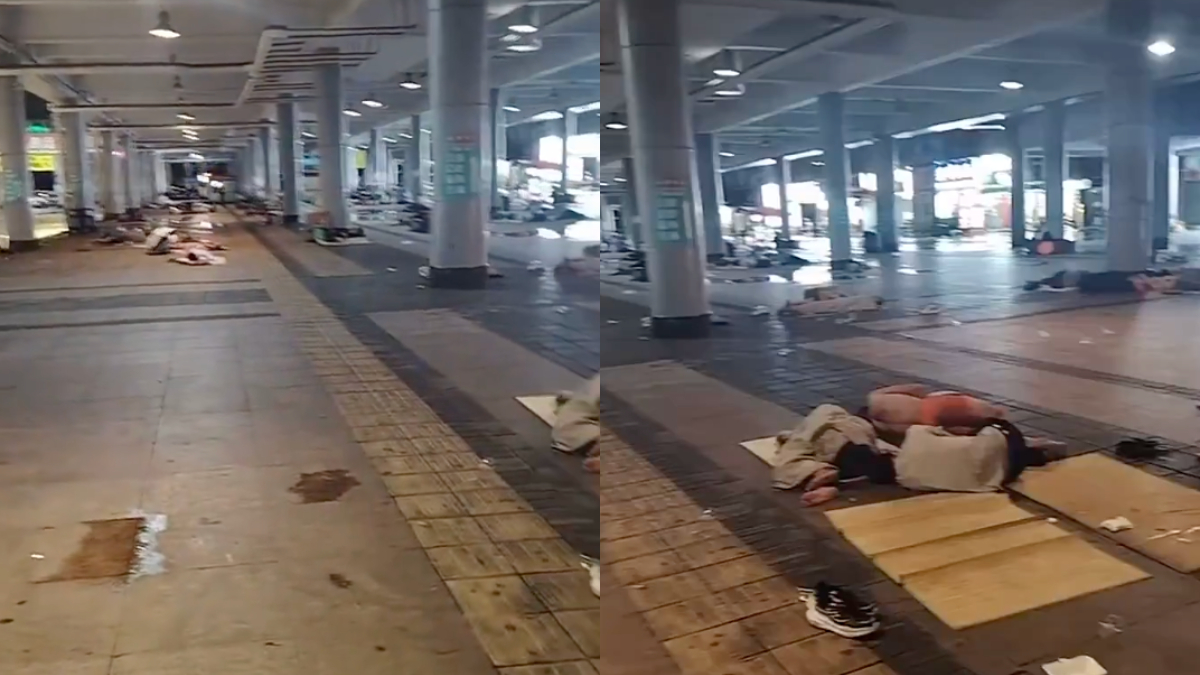 觸目驚心!廣東大量失業人席地而睡(視頻)
