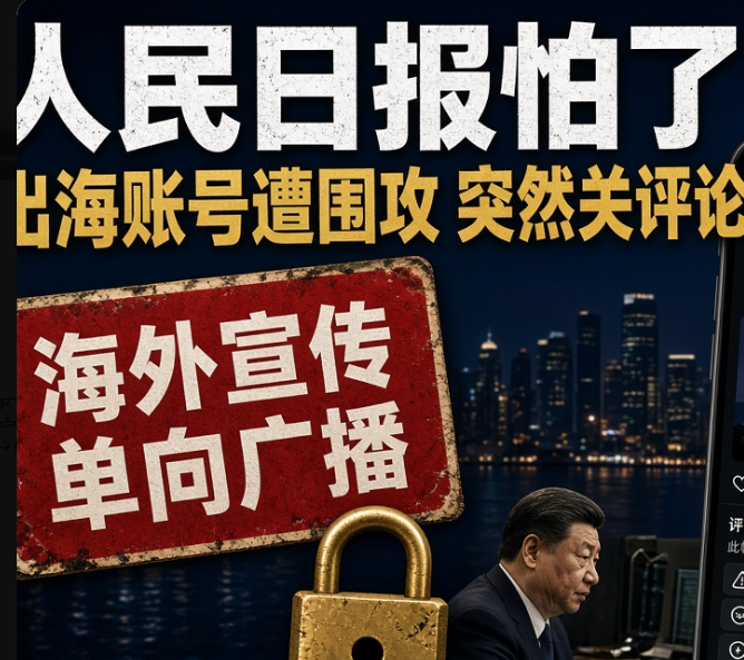 人民日报怕了？出海账号遭围攻 突然关闭评论