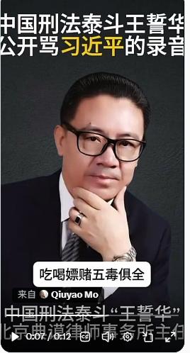 瘋傳!知名刑辯律師王誓華罵習吃喝嫖賭五毒俱全