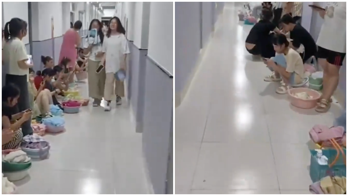 中國大學設施如此差?女生洗澡排隊等一小時(視頻)