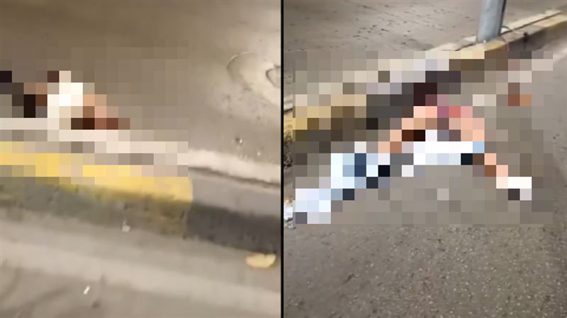 哥伦比亚一名女网红疑似因为超速发生车祸,身体断成两截。(图取自X)