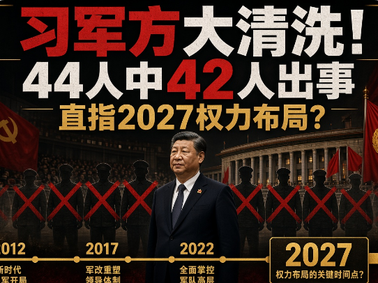 習軍方大清洗震驚外界，直指2027權力布局？